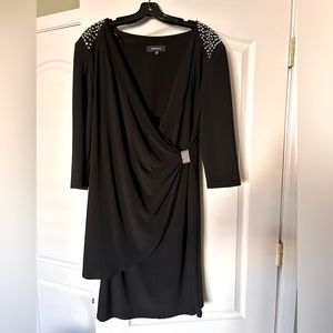 Black cocktail dress with rhinestones